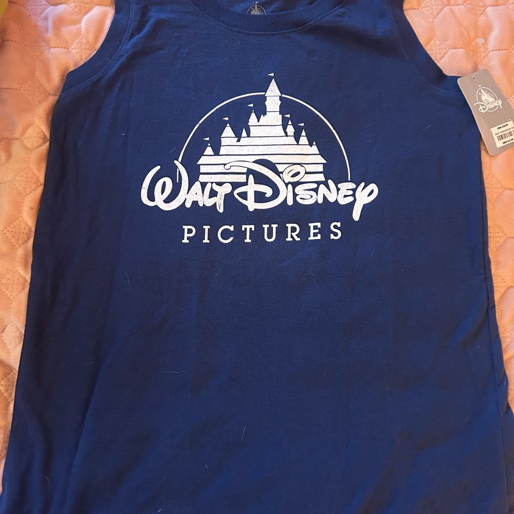 Disney Blue Tank Top with Iconic Castle Logo